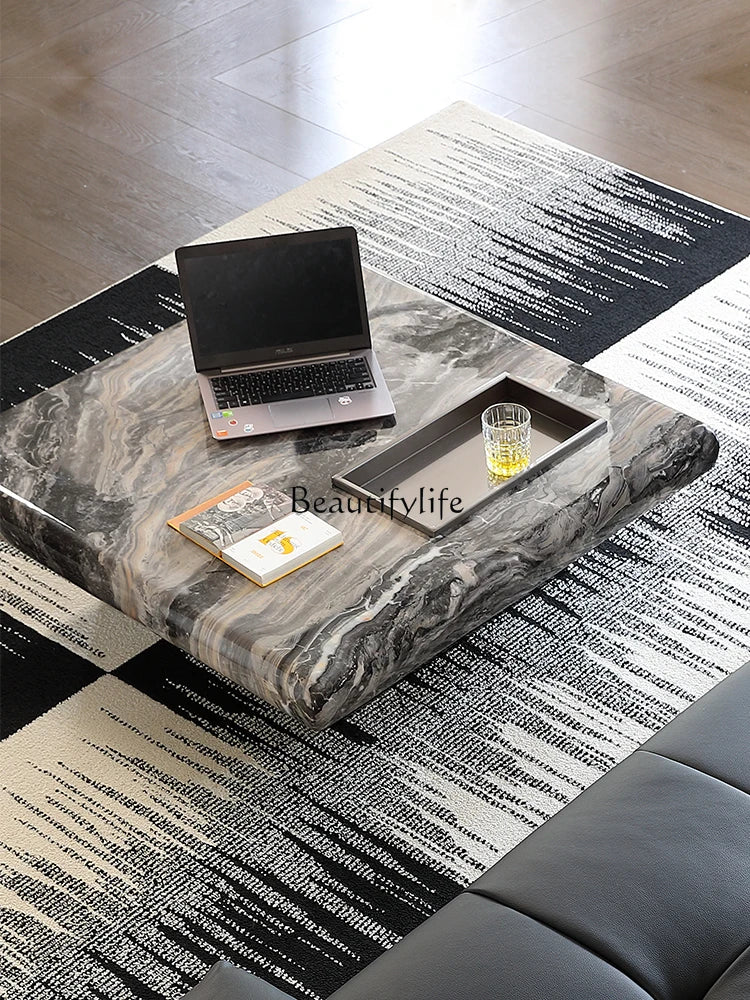 Light luxury natural marble coffee table