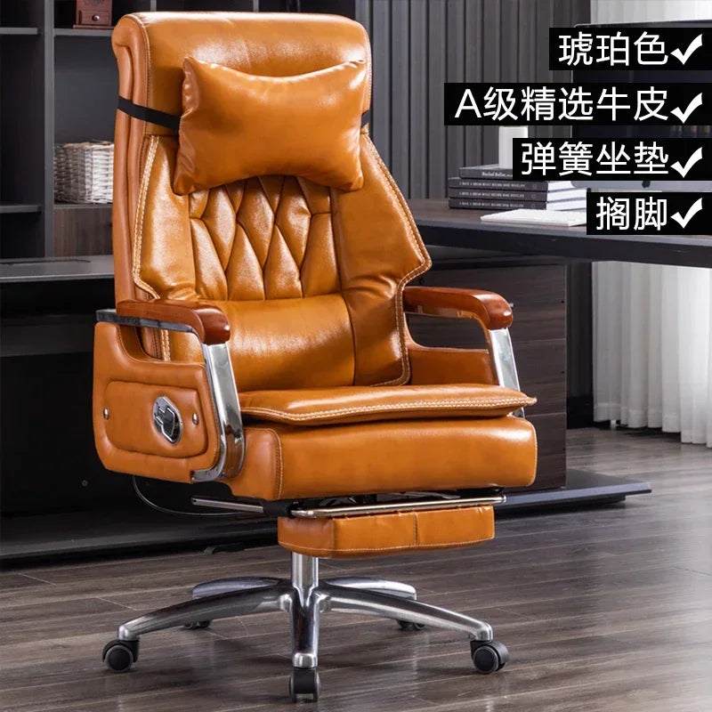 Ergonomic Office Chair: Mobile Gaming Recliner with Massage Feature