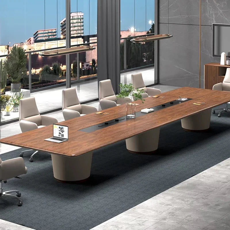 Modern Rectangular Conference Table & Chair Set