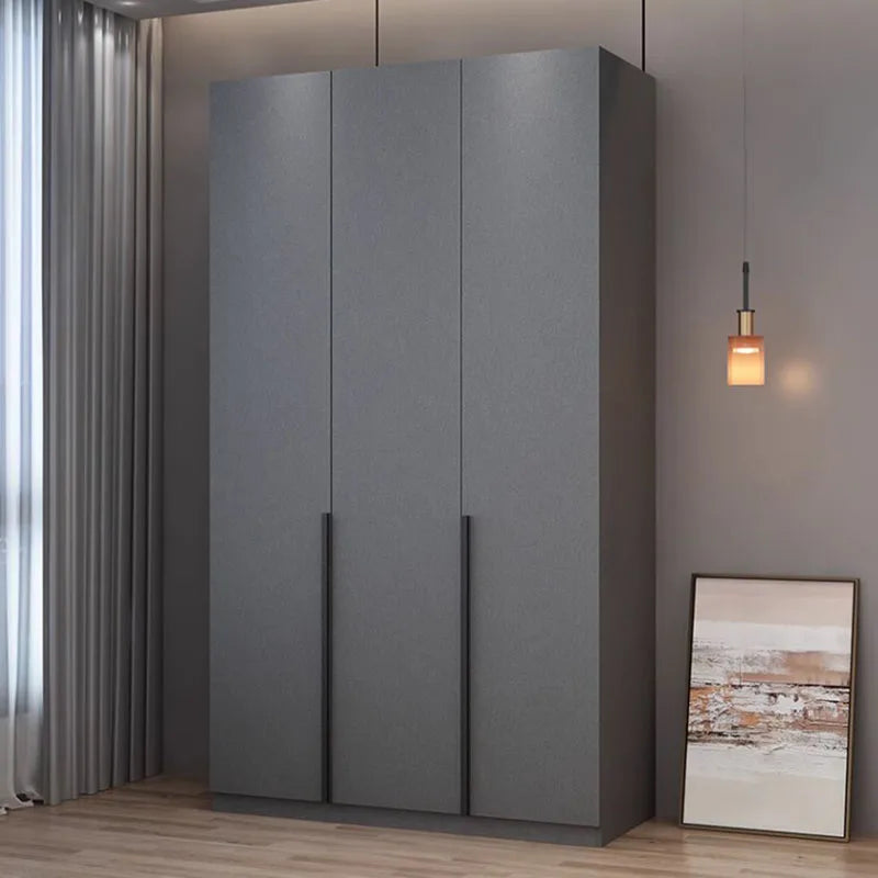 Black Wooden Wardrobe – Modern, Multifunctional Clothes Organizer with Nordic Design