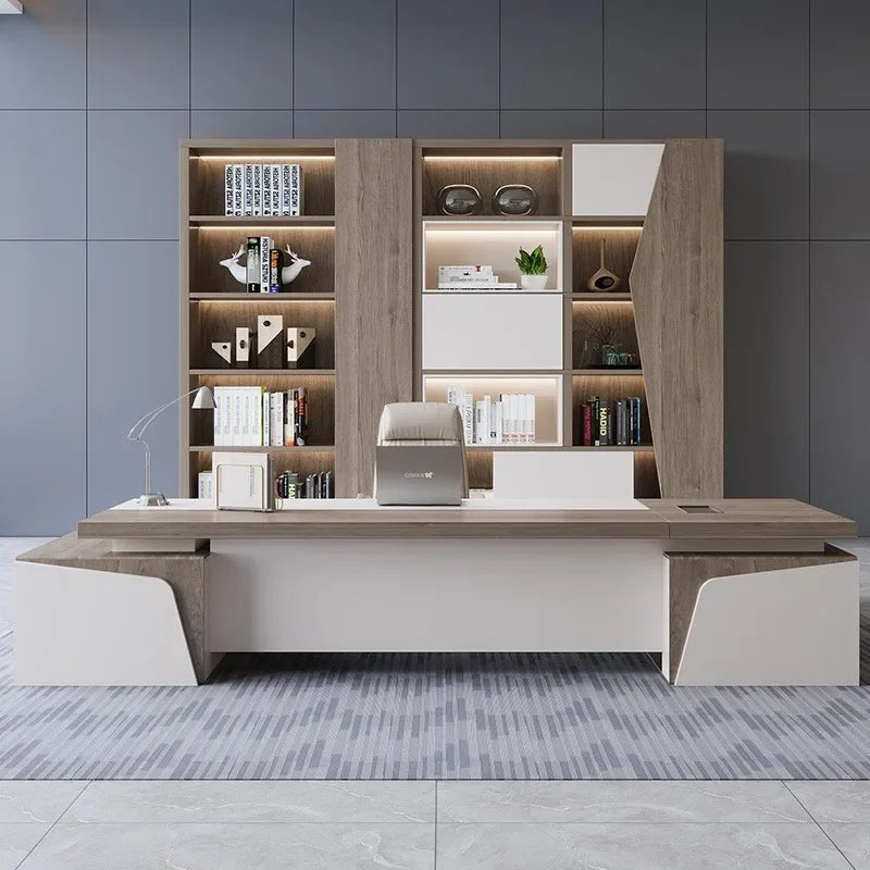 Modern Minimalist Boss Single Desk Office Furniture Luxury Computer Desks Office Manager Table Desk and Chair Set