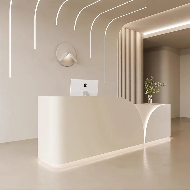 Luxury Mobile Reception Desk—Modern Executive Counter for Spas and Retail Stores