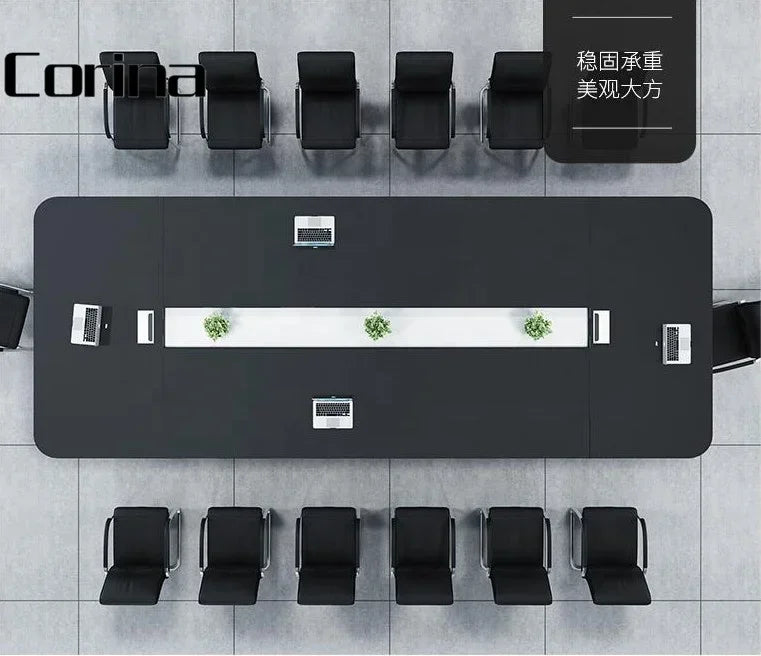 office furniture conference room table and chairs sets modern black glossy luxury conference table