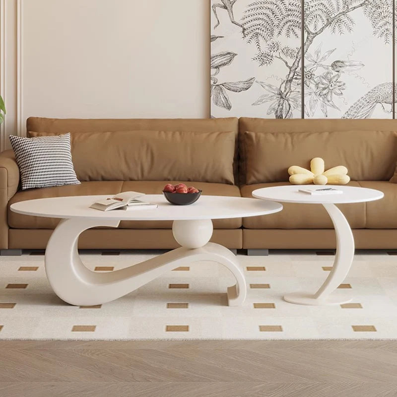 Fashionable Round Coffee Table Premium Minimalist Large Nordic Side Table Elegant Aesthetic Mesa Auxiliar Salon Home Furniture