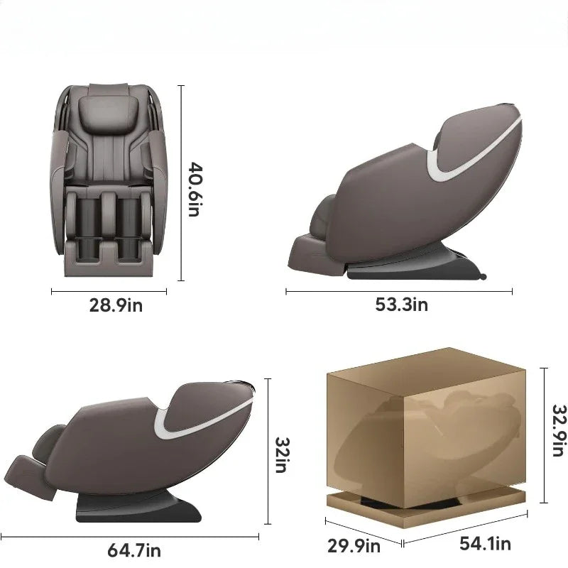 Full Body Zero Gravity Massage Chair Electric Shiatsu Massage Recliner with Foot Roller Bluetooth Speaker for Family Friends