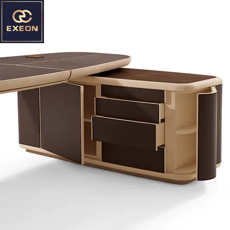 Luxury Modern Marble Computer Office Desk, High-Quality CEO & Manager Escritorio, Executive Home Office Furniture