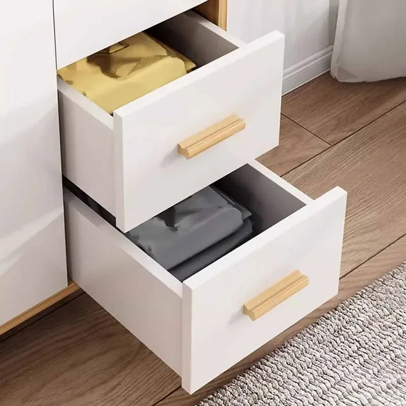 Two-Door Wood Wardrobe – Waterproof, Heavy-Duty Organizer in Korean Style, Nordic Bedroom Furniture