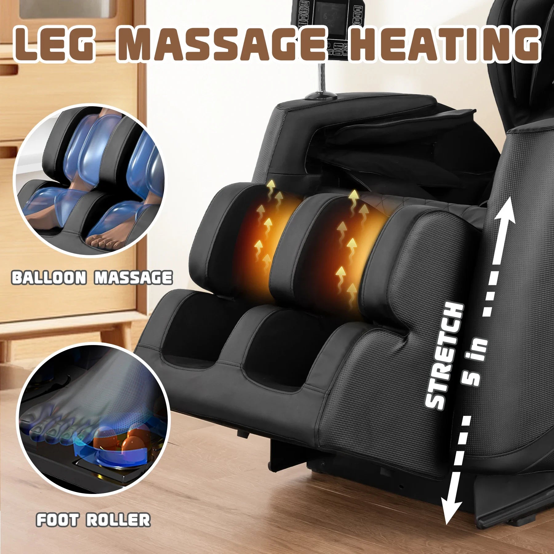 Fauteuil de massage inclinable avec chauffage