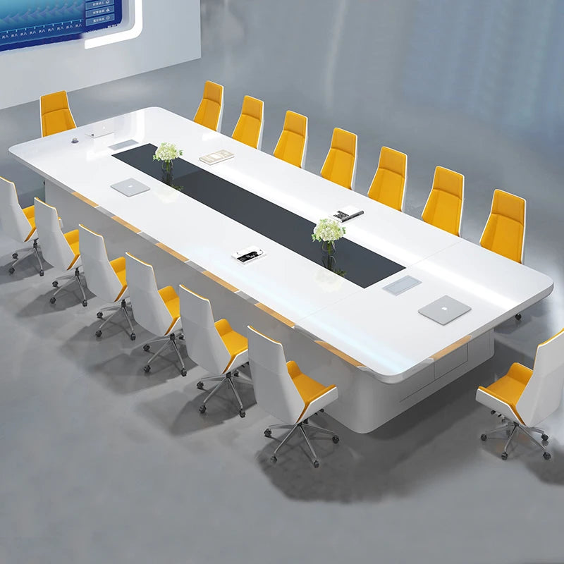 Modern Baked Conference Table & Chair Set