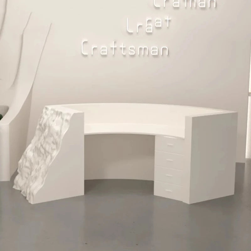 Modern Black Reception Desk with LED—Counter Box for Stores, Cash Office Furniture