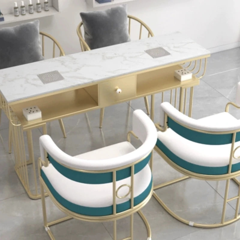 Design Gold Nail Desk Organiser Storage Modern Nordic Nail Table Light Luxury Stolik Do Paznokci Salon Equipment Furniture