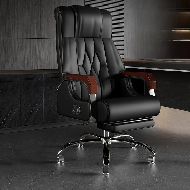 Luxury Ergonomic Office Chair: Comfy Recliner with Footrest