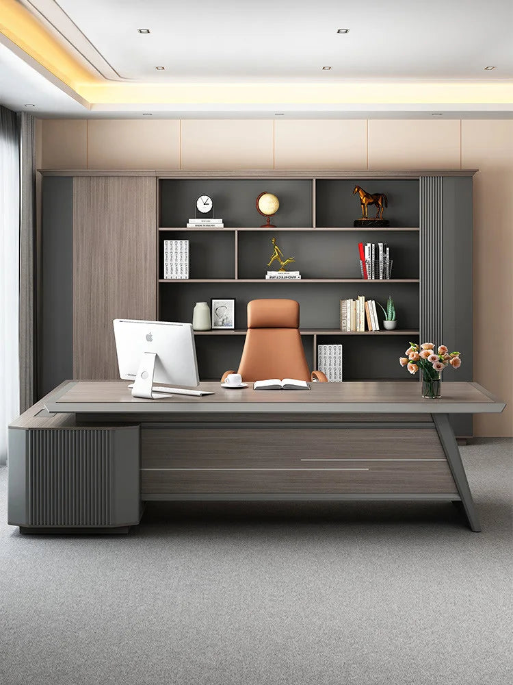 Boss Desk – Simple Modern Office Desk, Supervisor & Manager Desk, Large Desk with Chair Combination