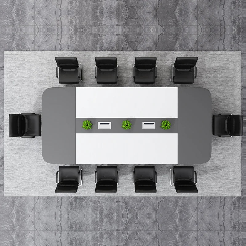 Modern luxury conference table—10-seater MDF design for office use