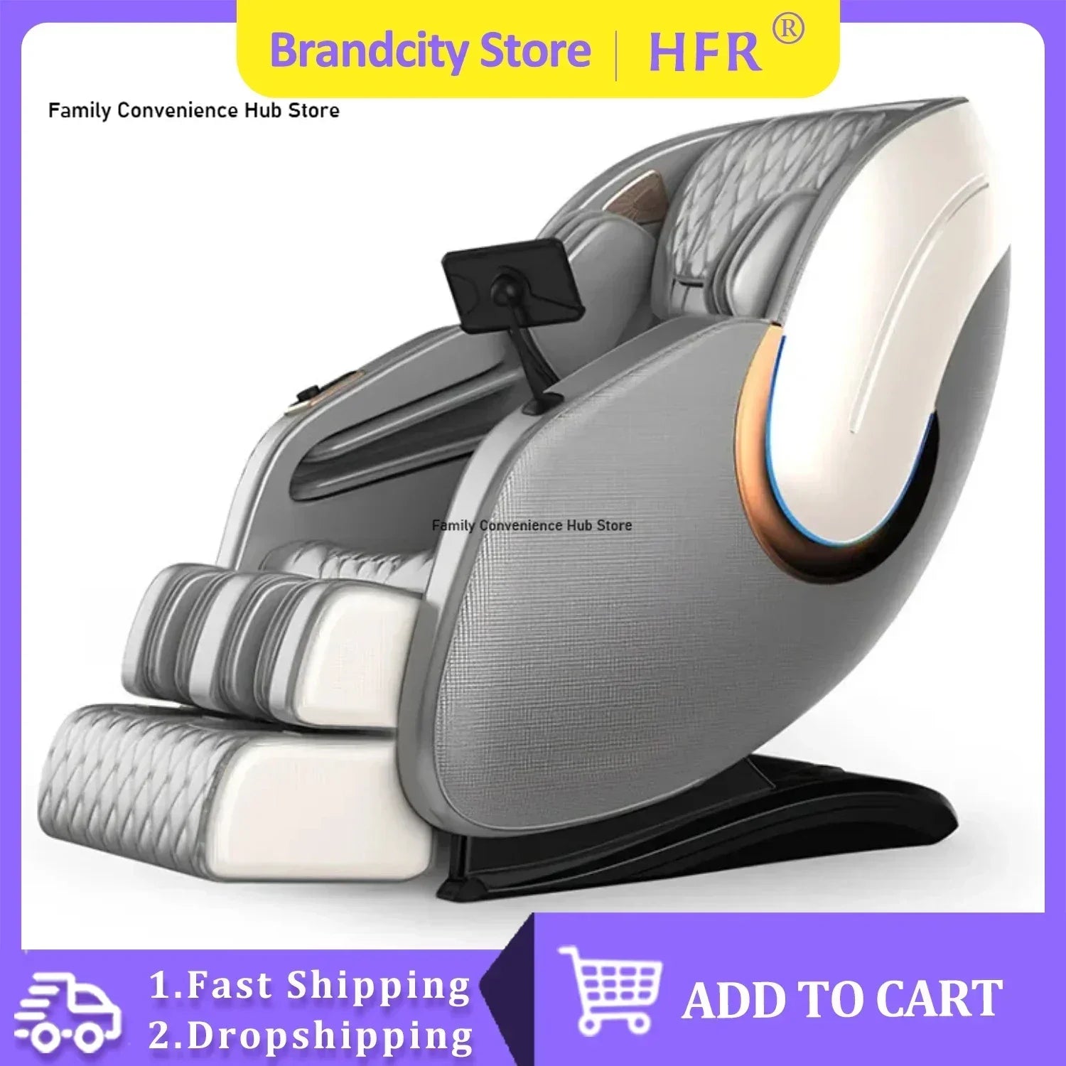 4D Electric Chiropractic Full Body Massage Chair with Shiatsu, Zero Gravity, Smart Facial, and Head Massager