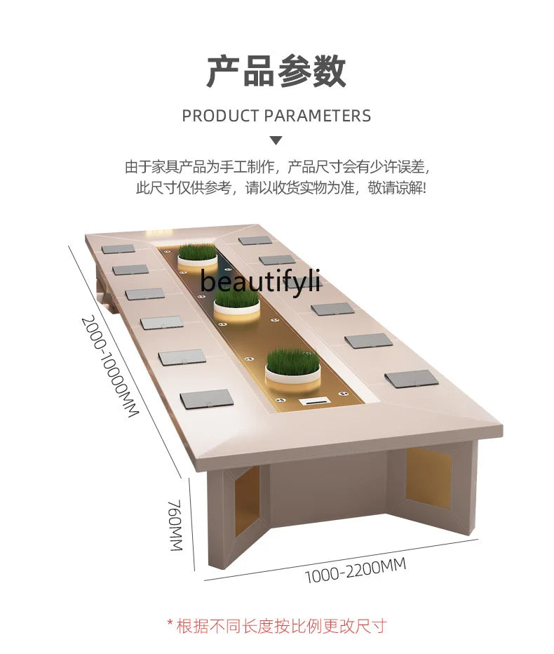 Large conference table with chairs
