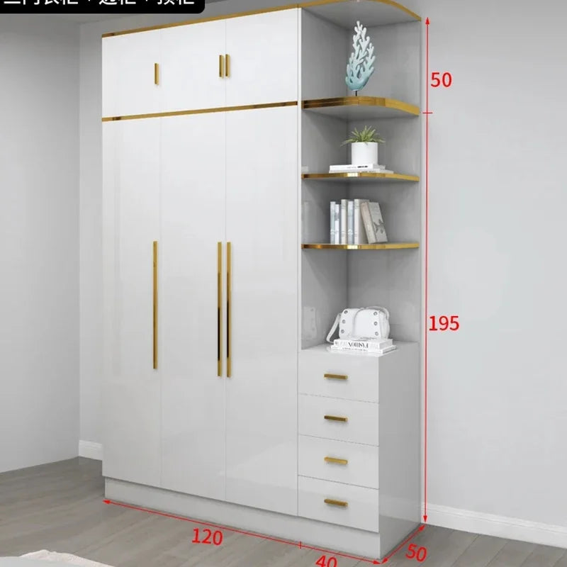 White Minimalist Wardrobe – Waterproof Designer Storage for Children, Modern Nordic Organizers
