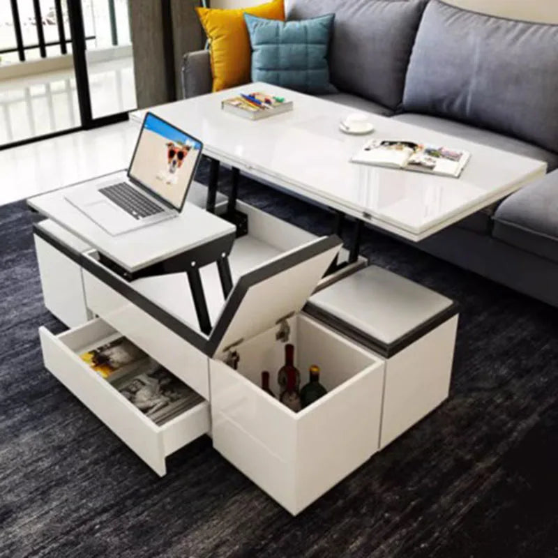 Luxury black coffee table with a modern white design