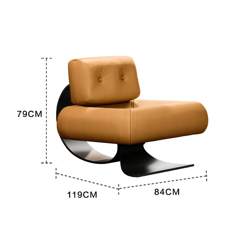 Luxury Floor Chair – Leather Accent Sofa