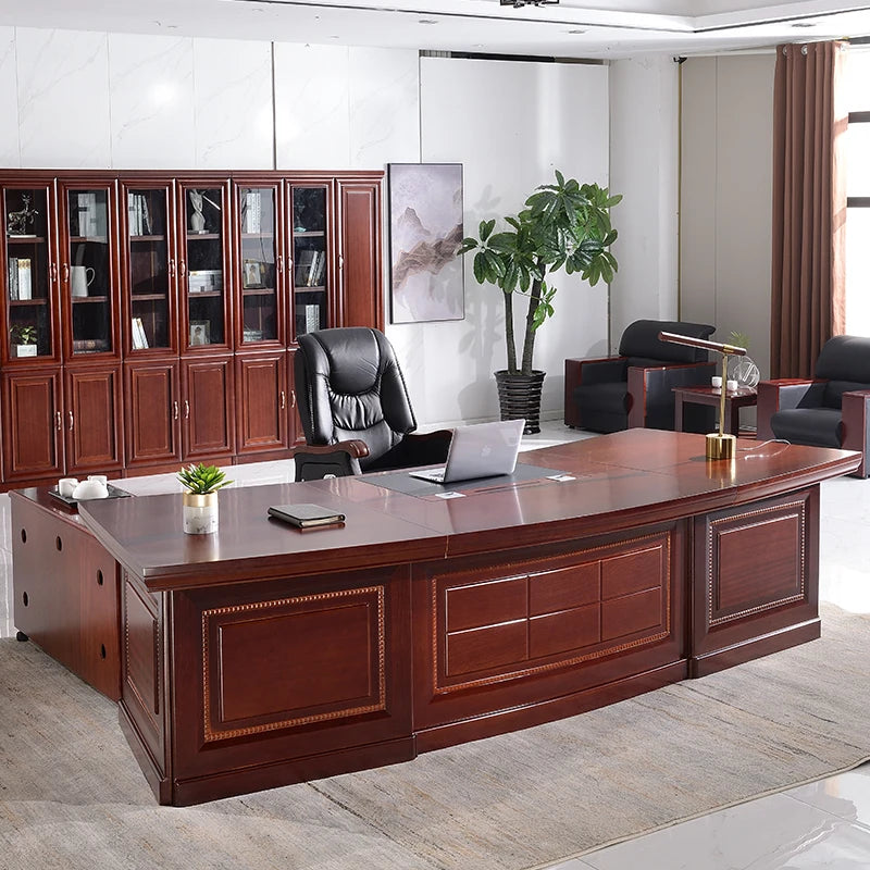 Luxury President Desk with Non-Slip Surface and Drawers