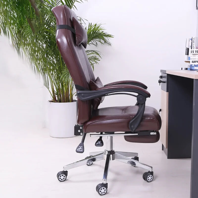 Simplicity Leather Office Chair Ergonomic Computer Home Study Bedroom Gaming Chair Boss Sillas De Oficina Office Furniture LVOC