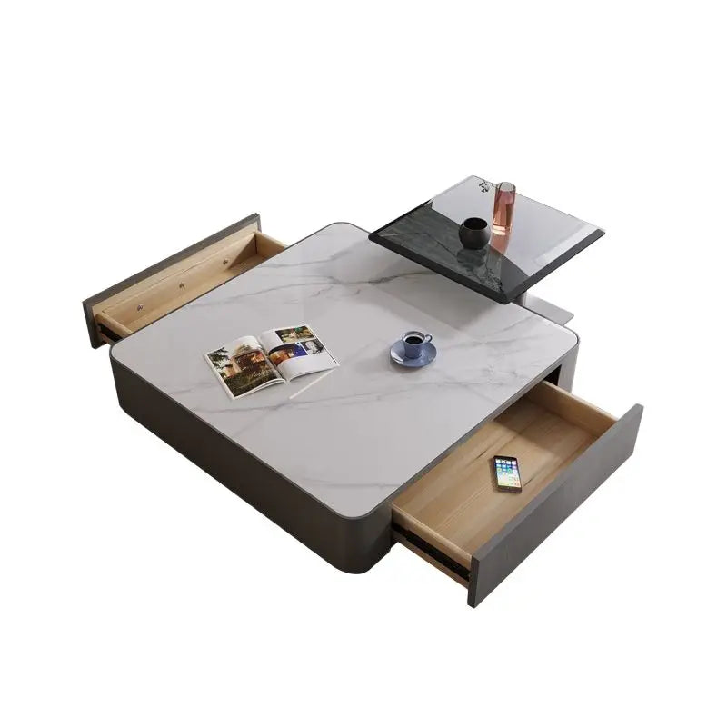 Modern light luxury square slate coffee table