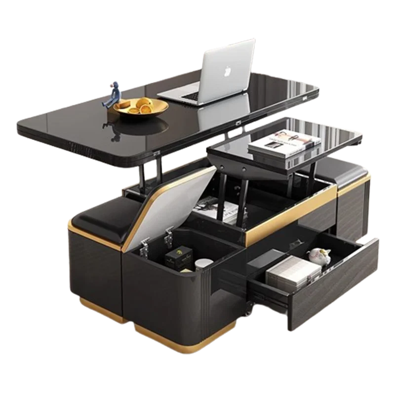 Storage Clear Simple Coffee Table Storage Black Low Folding Coffee Table Tea Floor Mesas De Centro Para Sala Home Furniture