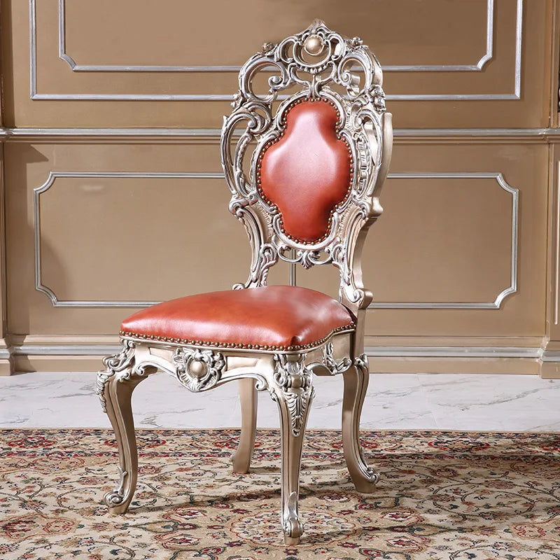 Hesha court French round dining table and chairs neoclassical European solid wood villa furniture 1.8M dining table