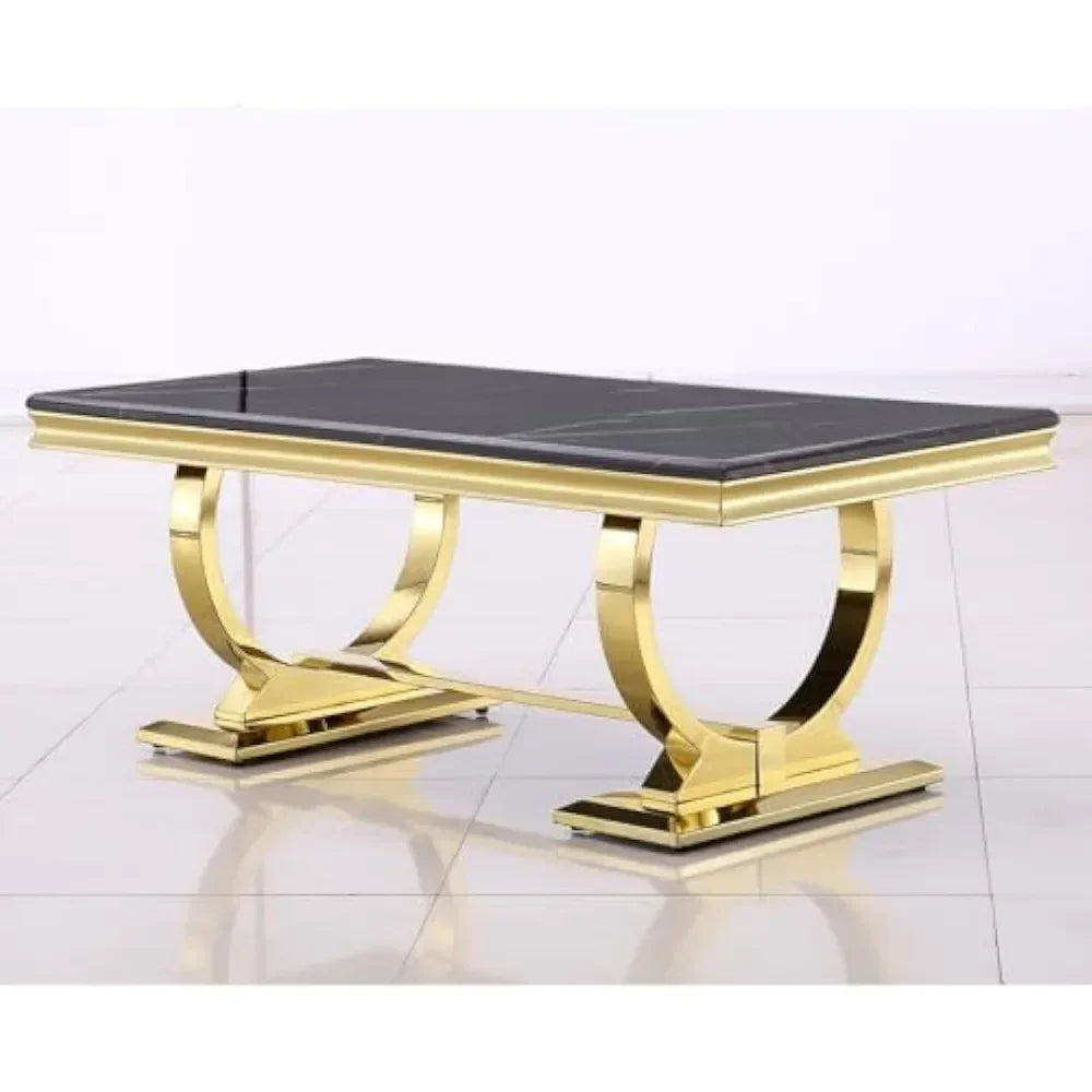 Black and Gold Rectangle Coffee Table