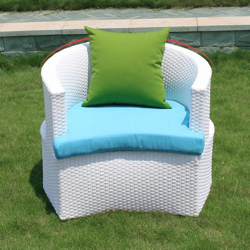 9-Piece Handmade Rattan Garden Furniture Set: Flower-Shaped Sectional Sofa, Ottoman, and Wicker Chairs for Outdoor Patios.