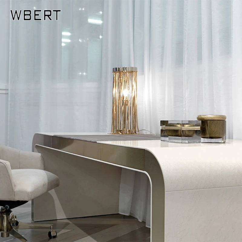 WBERT Solid Wood High-End Italian Light Luxury Boss Desk Simple Modern Design Home Computer Writing Desk Small Dressing