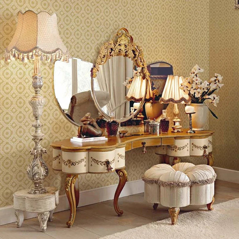 Custom Classic French European Dresser, Large Solid Wood with Hand-Carved Details