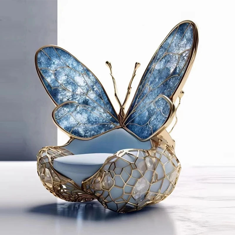 Light luxury retro Northern Europe modern special personality butterfly style single leisure chair throne villa hotel