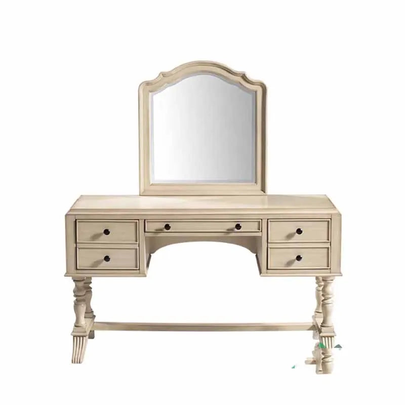 Luxury Wooden Dressing Table with Stool, Large Storage for Girls