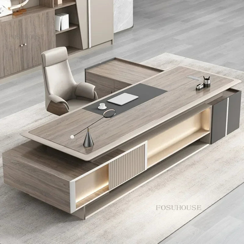 Italian Office Boss Desks Table Simple Modern Desk Office Furniture Large Manager Computer Desk and Chair Set p