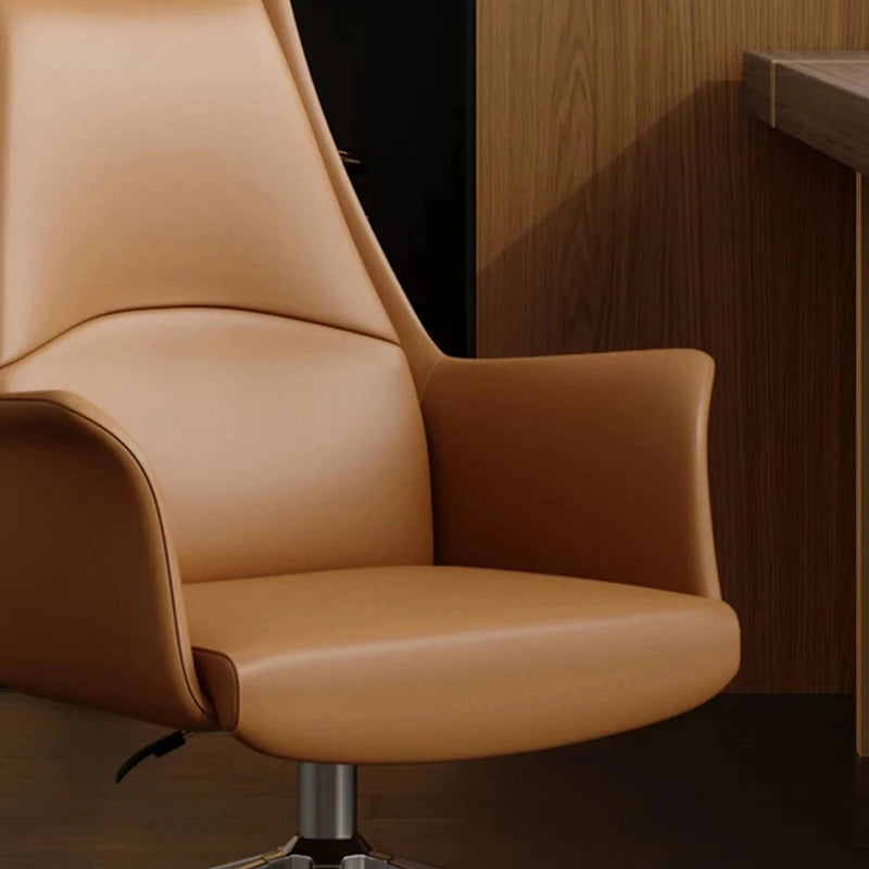 Swivel Office Chair – Designer Gaming Chair with Luxury Orange Backrest