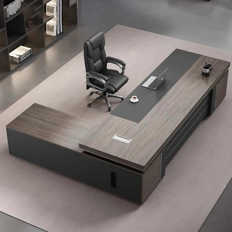 Simple Modern Boss Office Desk – L-Shaped Manager&