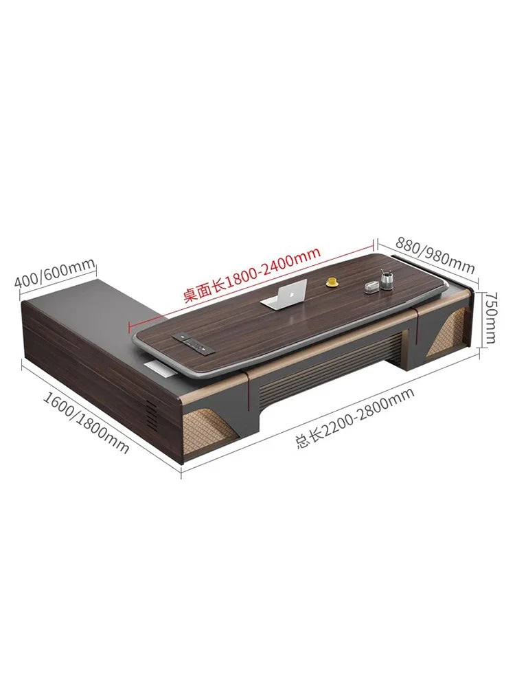 L-Shaped Executive Desk for Chairman or President