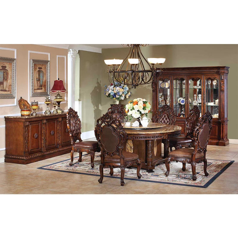 High-Quality Custom Home Furniture—Marble Dining Table Set with 6 Chairs