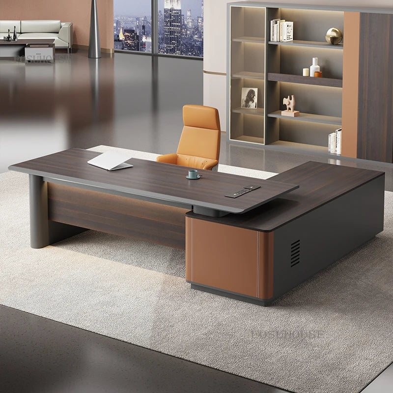 Modern Office Furniture Minimalist Office Boss Work Computer Desk Manager Table and Chair Combination Executive Boss Desks