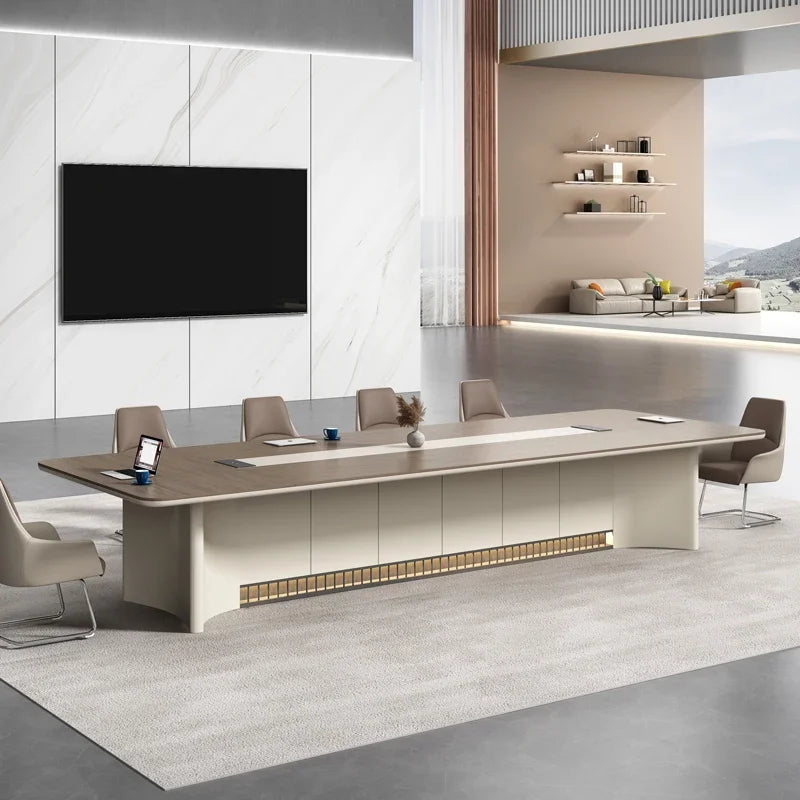 Lacquered Conference Long Table Large Luxury Reception Table Simple Modern Meeting Room Work Desk Training Office Furniture KMOD