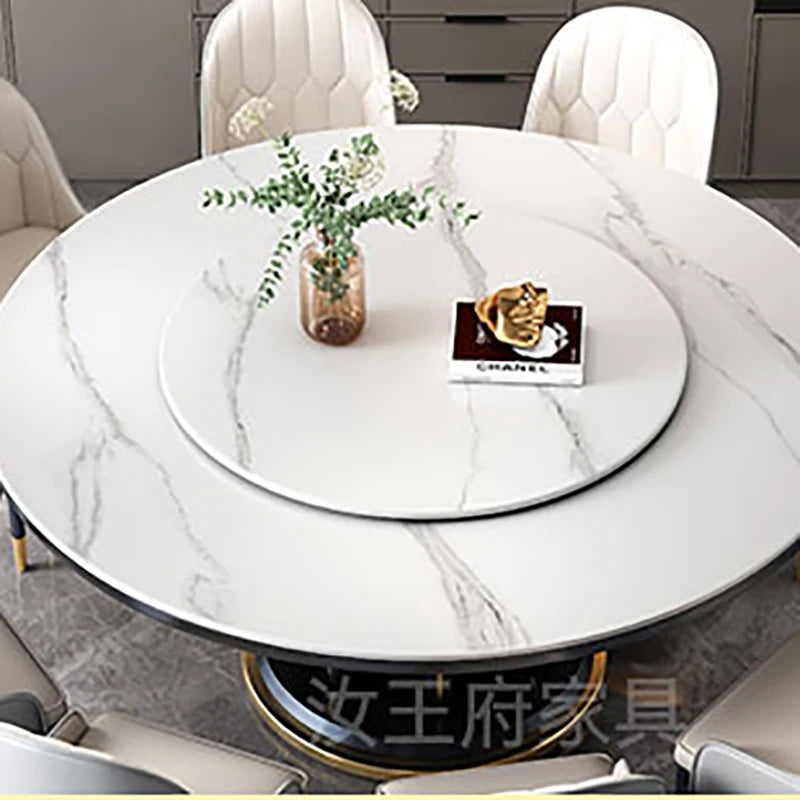 Modern Nordic dining tables with luxury gold accents