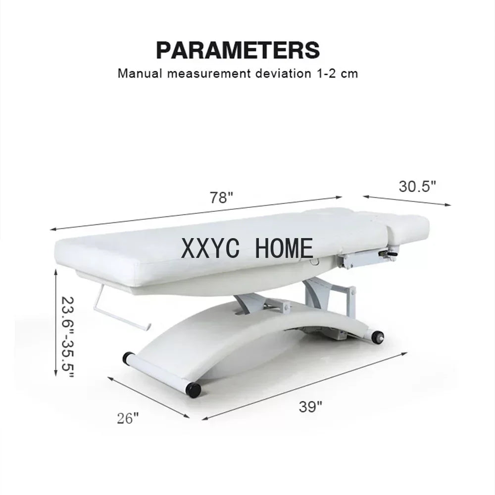 New White Esthetician Therapy Spa Treatment 3 Electric Motor Extension Lash Facial Table De Massage Bed