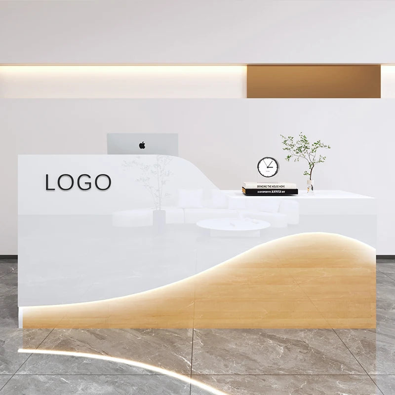 Modern Reception Counter – Professional Office Furniture for Beauty Institutes, Salons, and Luxury Settings