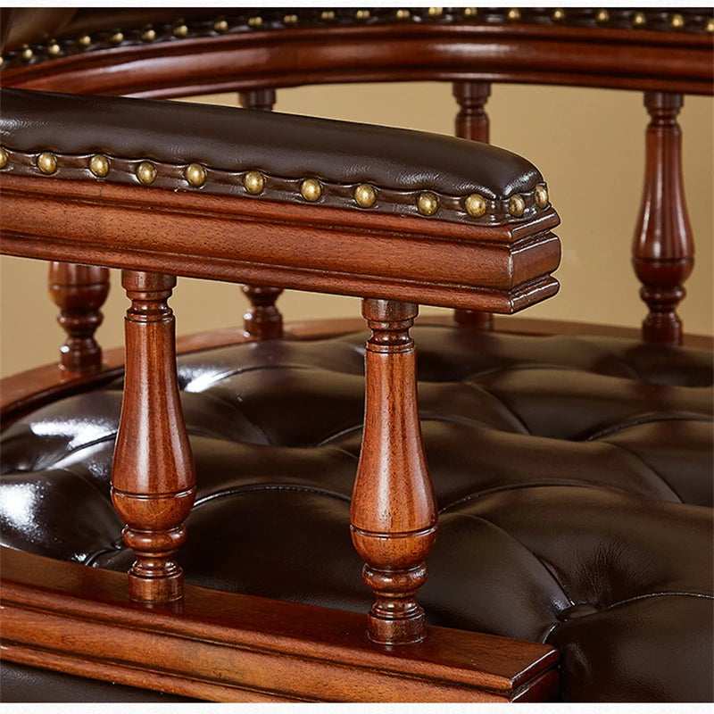Solid Wood Computer Chair Leather Home Furniture Living Room Office Liftable Rotatable Desk Chair дизайнерская мебель muebles