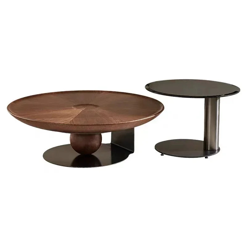 Modern Round Coffee Table – Unique White Oak Design