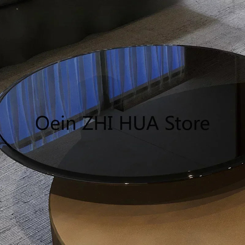 Round Simplicity Coffee Tables Hotel Living Room Design Modern Glass Coffee Tables Tea Luxury Mesa Posta Nordic Furniture QF50CT