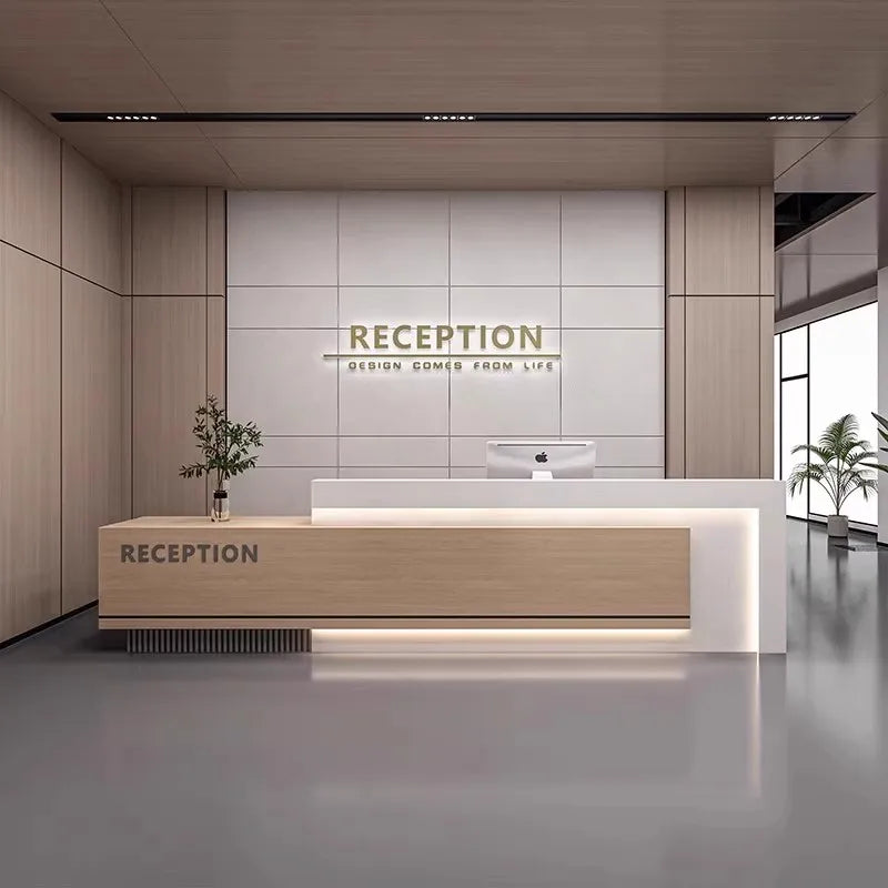 White Reception Desk Office Salon Modern Bar Counter Diy Reception Desk Cashier Table Rezeption Desk Beauty Luxury Furniture