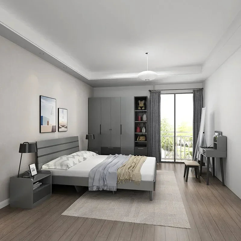 Wardrobe with top cabinet Combination Modern simple three door four Side hung bedroom