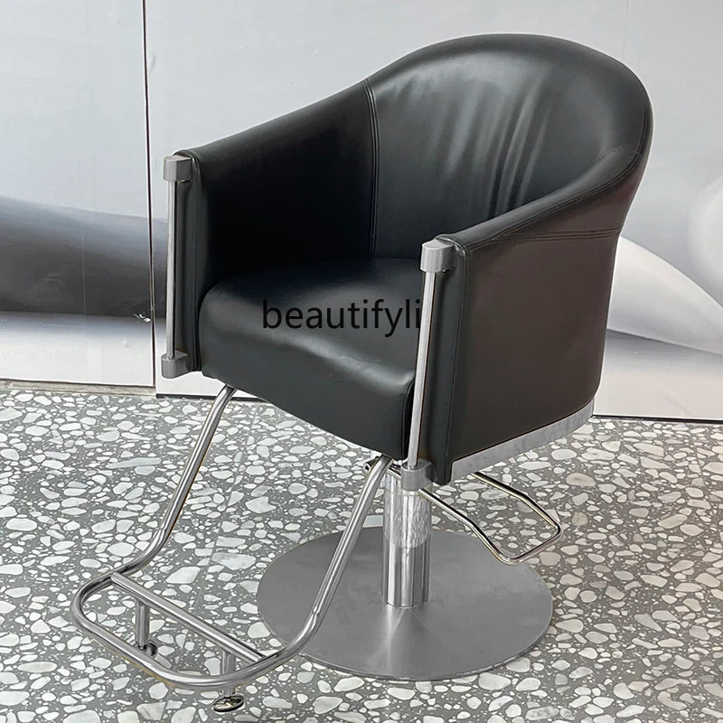 Barber Shop Hairdressing Chair – Adjustable, High-Grade Chair for Hair Cutting & Perm, Light Luxury